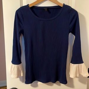 NWOT J. Crew Ribbed Bell Sleeve Top